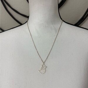 Elegant Silver Geometric fox Pendant Necklace